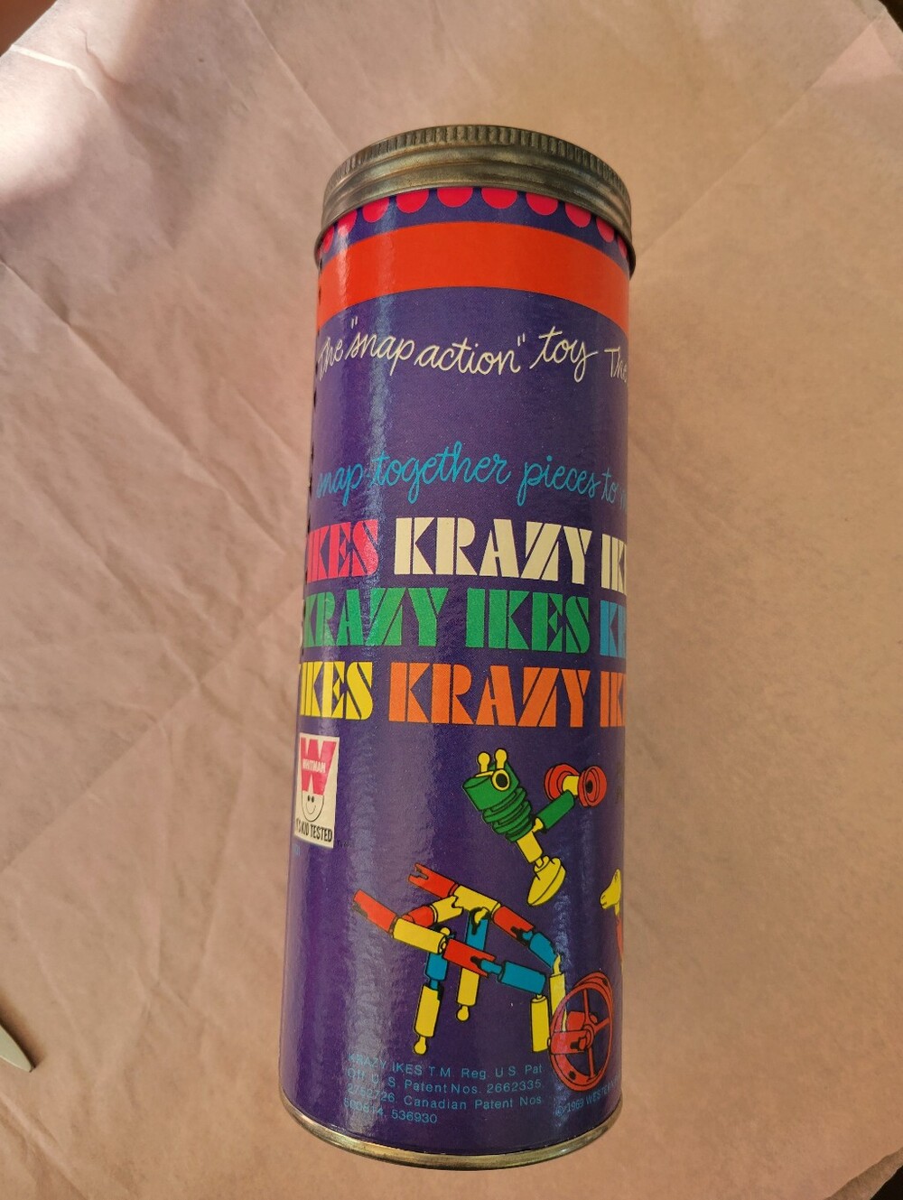 Vintage Collectable  Childrens Game Krazy Ikes Tin Building Toy